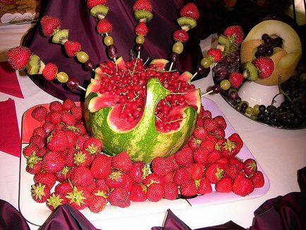 Cum să decorați frumos și să serviți un pepene verde pe o masă, sub formă de figuri frumoase, secrete pentru doamne