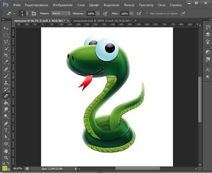 Cum de a desena un șarpe în lecțiile Photoshop în desen și design în Adobe Photoshop