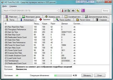 Як визначити здоров'я hdd (жорсткого диска) за допомогою hd tune pro