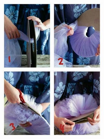 Cum să faci o pompom de la o umbrelă tul - verde