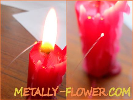 Як зробити тичинки з волосіні своїми руками, metally flower