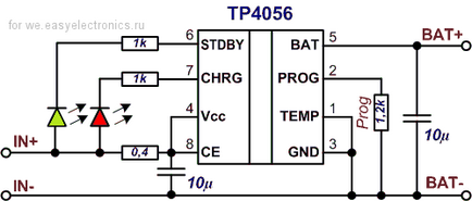 Контролерът на такса за tp4056