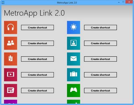 Linkul Metroapp creează comenzi rapide pentru desktop pentru aplicațiile metropolitane native din Windows 8