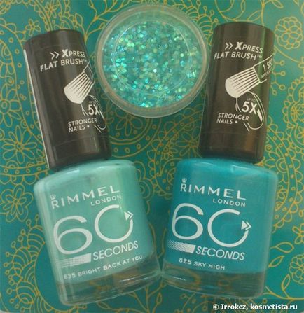 М'ята і риб'яча луска з rimmel london 60 seconds # 835 bright back at you і # 825 sky high відгуки