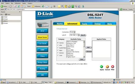 Configurarea routerului dsl-524t dsl-524t și apexdc, platforma de conținut