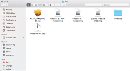 A környezet beállításával wordpress fejlesztés Mac OS