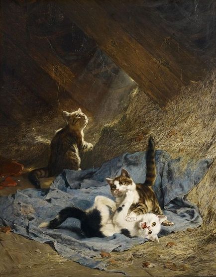 Germanul artist-animalist julius Adam și picturile sale confortabile cu pisici