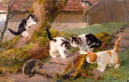 Germanul artist-animalist julius Adam și picturile sale confortabile cu pisici