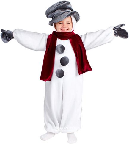 Costum pentru copii de Anul Nou cu un om de zăpadă