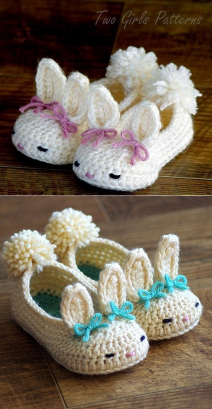 Booties-bunnies crochet cu schema master class și descriere cu fotografie