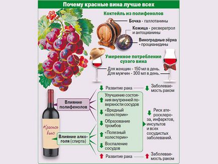 Utilizarea vinului roșu pentru sănătate decât un vin uscat și semisuguficient util