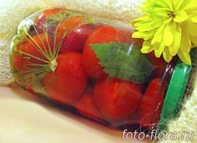 Tomatele marinate pentru rețetele de iarnă pentru borcan de 1 litru - semifabricate pentru iarnă