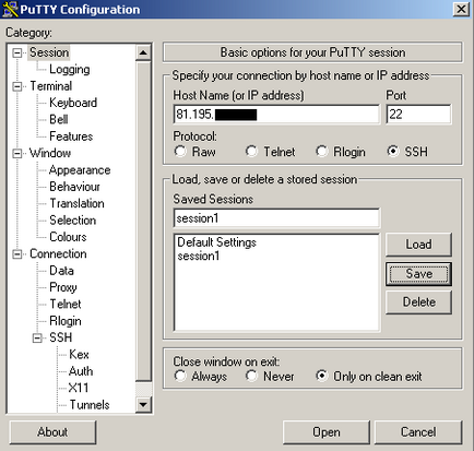 Putty cu ssh