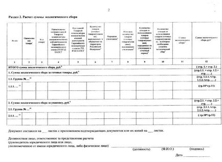 Розрахунок суми екологічного збору - бланк, зразок заповнення, строки здачі 2017