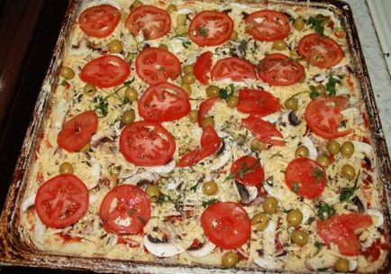 Pizza recept csirke főtt fényképek otthoni kemencében