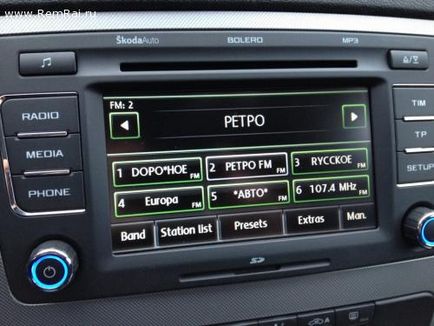 Russetarea bolero stereo auto pe skoda octavia ii a5 fl