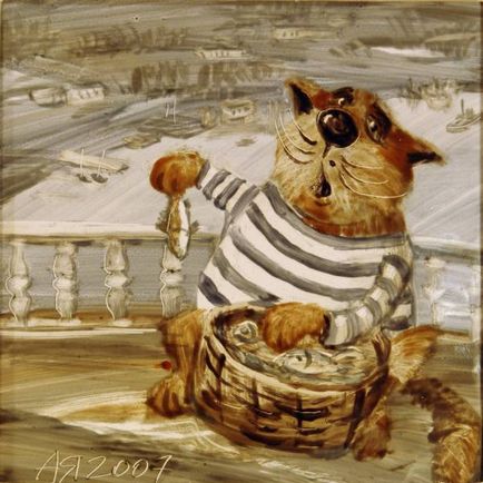 Orosz művész Anatolij yaryshkin és a macskák