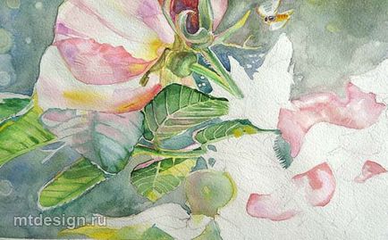 Câine Rose Watercolor, mtdesign