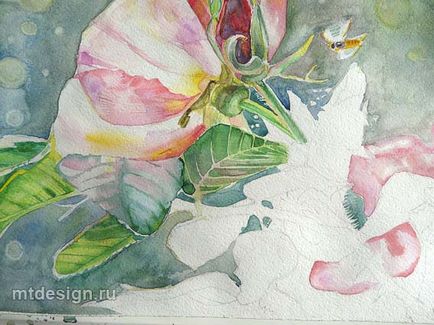 Câine Rose Watercolor, mtdesign