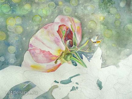 Câine Rose Watercolor, mtdesign