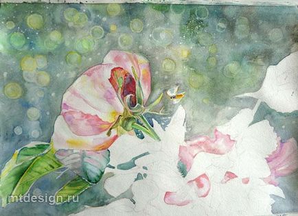 Câine Rose Watercolor, mtdesign