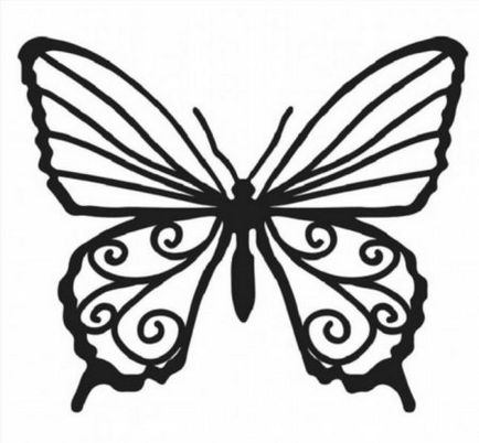Silueta unui fluture pentru decuparea și descărcarea hârtiei