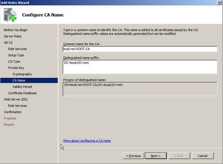 Crearea și configurarea unei autorități locale de certificare a întreprinderii pe Windows 2008 - îmbinată