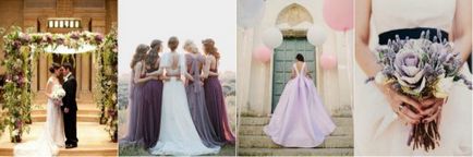 Nunta în design de culoare liliac, fotografie, rochie, tort