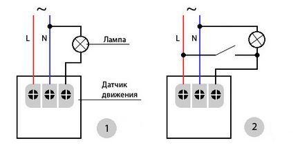 движение схема за свързване на сензора