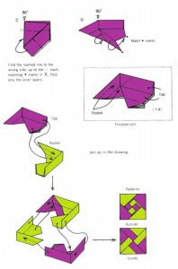 Scheme și fotografii de cutii mici de origami de diferite detalii