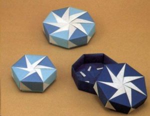 Scheme și fotografii de cutii mici de origami de diferite detalii