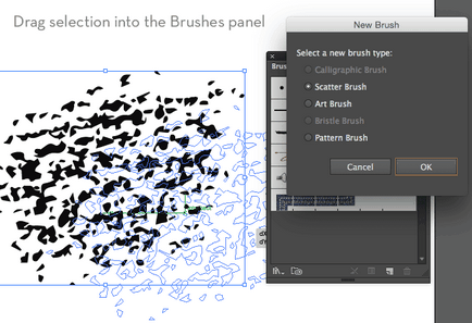 Textura creionului cu o pensulă în Adobe Illustrator