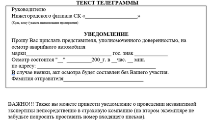 Повідомлення про проведення незалежної експертизи, зразок