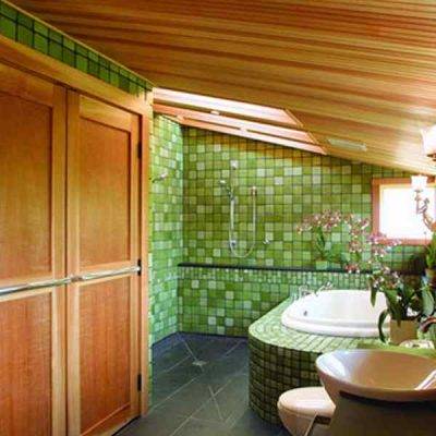 Fürdőszoba öko-stílus a belső fotó