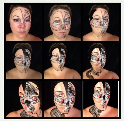 Transformare impresionantă cu ajutorul make-up-ului de la talentul artist de make-up Maria Malone, umkra