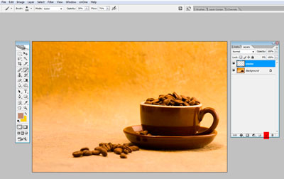 Faceți cafea fierbinte în Photoshop