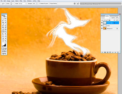 Faceți cafea fierbinte în Photoshop