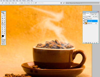 Faceți cafea fierbinte în Photoshop