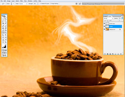 Faceți cafea fierbinte în Photoshop