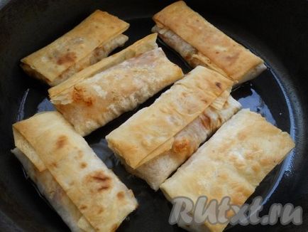 Fried lavash cu umplutură - rețetă cu o fotografie