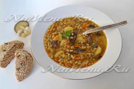 Supa de ciuperci cu orz de perle