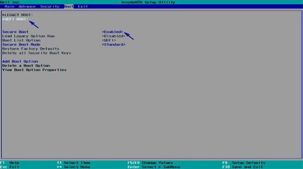 Cum se dezactivează uefi în BIOS