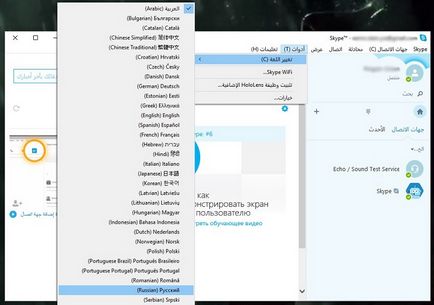 Hogyan változtassuk meg a nyelvet, Skype