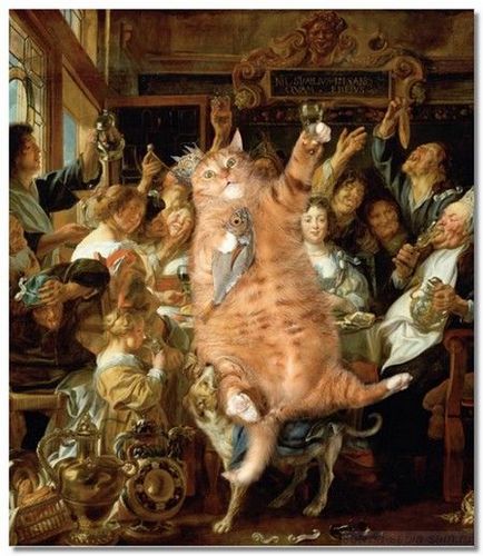 Az emberek és a macskák (cat óvatosan leeresztett) Az emberek és a macskák