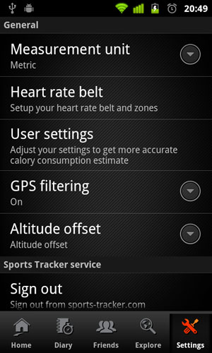Revizuirea tracker-ului sport pentru Android