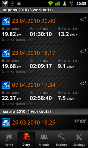 Revizuirea tracker-ului sport pentru Android