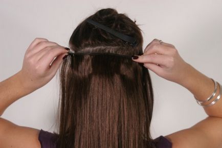 Frizurák hamis haj és szálak, hajcsat rövid haj, fotó és videó