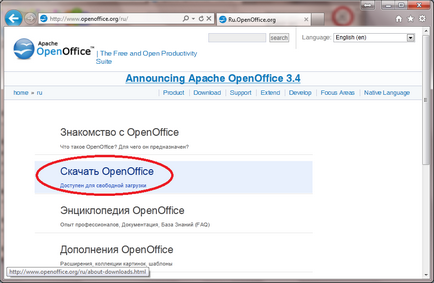 Telepítése Apache Open Office 4 mocrosof windows 7