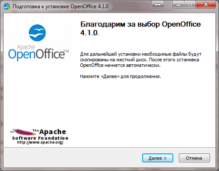 Telepítése Apache Open Office 4 mocrosof windows 7