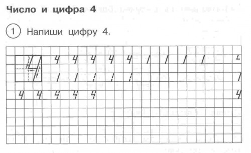 Цифра 4 в віршах, загадках і картинках